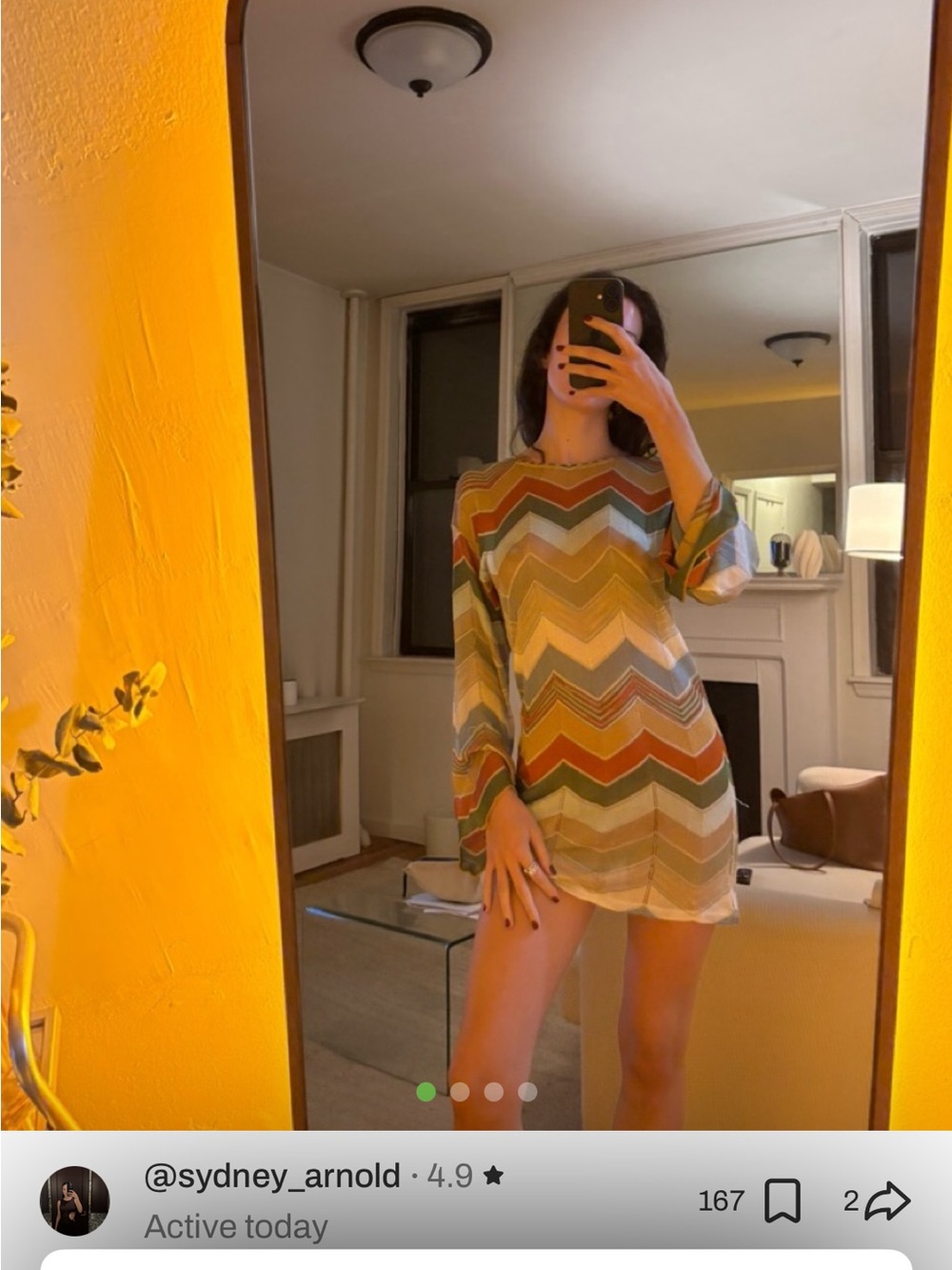 Missoni silk Long-Sleeve Mini Dress in Multicolor